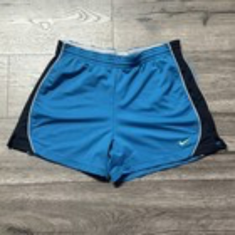 Nike Women's Dri-Fit Athletic Shorts Blue and Black Size Large Running Shorts